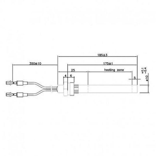 Отоплителна Устойчивост За Пелетна Печка Burnit Piazzetta Karmek Mcz Ungaro Superior Cadel Дължина 185 Mm 350w X3