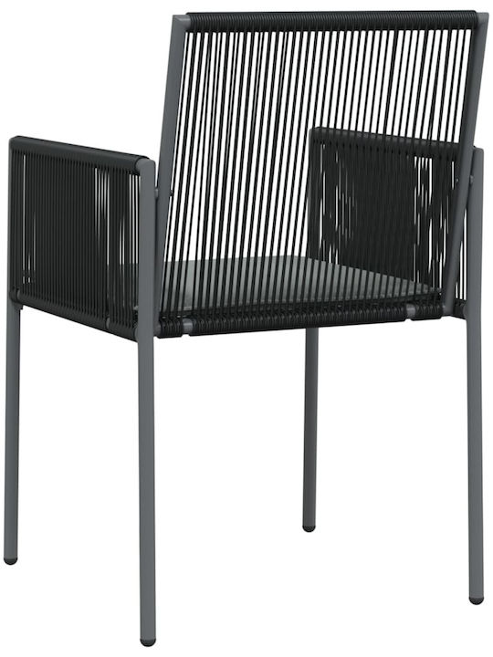 Garden & Outdoor Furniture Sets Dining Room Set 2 Pieces Black with Pillows