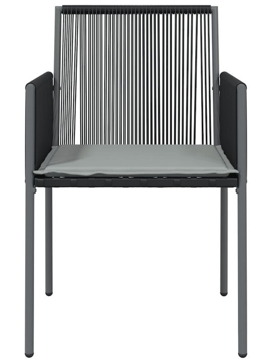 Garden & Outdoor Furniture Sets Dining Room Set 2 Pieces Black with Pillows