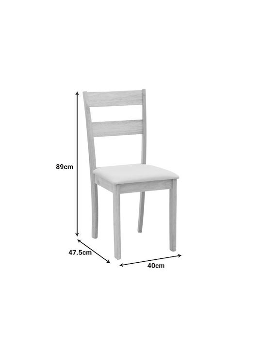 Dallan Wooden Dining Chairs White 2pcs 40x47.5x89cm