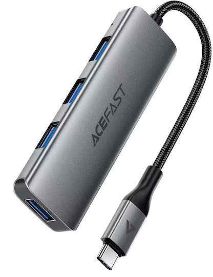 Acefast Hub 4 Ports with USB-A Connection Gray