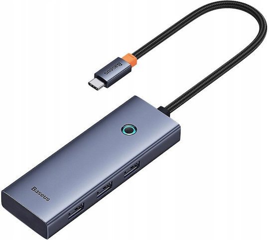 Baseus Hub 3 Θυρών με σύνδεση USB-A Γκρι