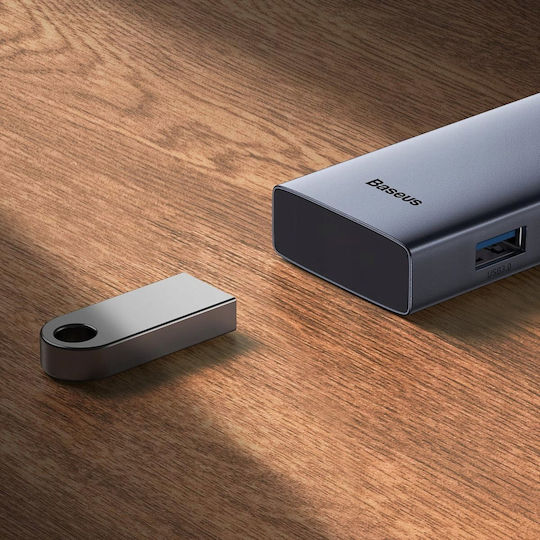 Baseus Hub 3 Θυρών με σύνδεση USB-A Γκρι