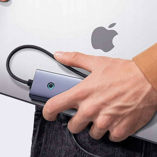 Baseus Hub 3 Θυρών με σύνδεση USB-A Γκρι