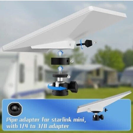 Адаптер За Основна Поставка Сферична Глава Starlink Mini Ball Head Adapter Quick Release Tripod Mount 1/4"-20 Screw Clip & 3/8"-16 Threads Pipe Adapters Алуминиева Сплав Черен Код 1-per0175