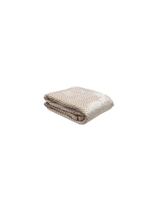 Κουβέρτα Υπέρδιπλη Βελουτέ Ζακάρ Anesis Beige 220x240