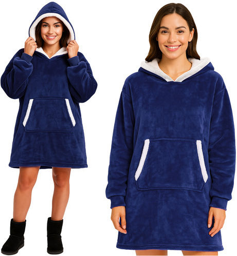Κουβέρτα με Μανίκια 88x80εκ. Navy Blue