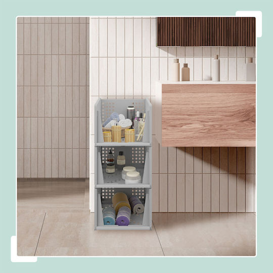 Relaxdays Organizator Plastic Pentru Haine Gri 24.5x33.5x43.5cm 3 Bucăți