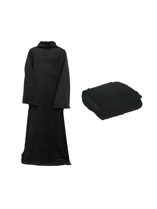 Blanket with Sleeves 138x180cm Black