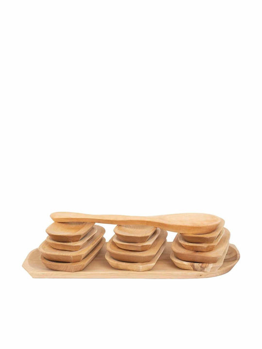 Wooden Serving Platter 63x32x2.5cm 13 Pieces