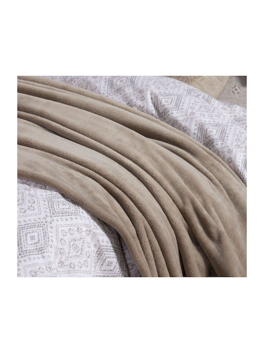 Nef-Nef Homeware Cosy Blanket Fleece Double 220x240cm Beige