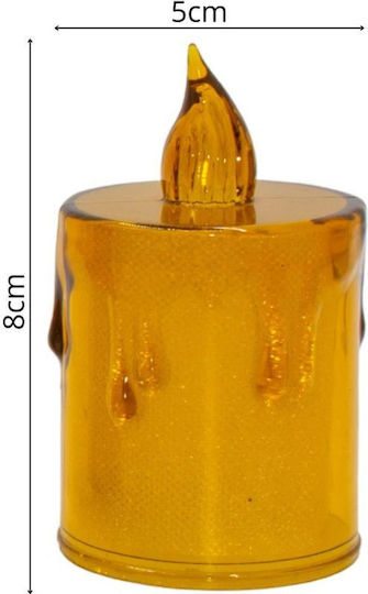 Dekorative Kerze 8 Cm Bernstein Warmes Weiß 1 LED Weiß
