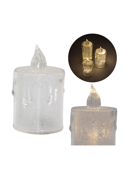 Decorative Candle 8 Cm Transparent Warm White 1 Led White