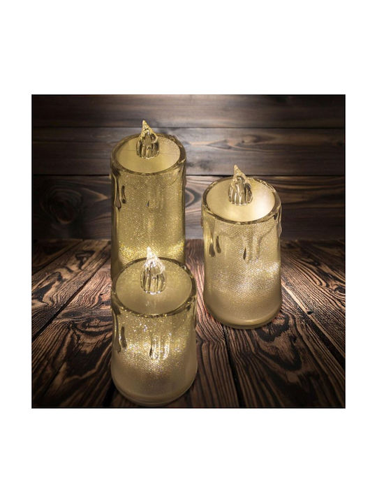 Decorative Candle 10.5 Cm Transparent Warm White 1 Led White
