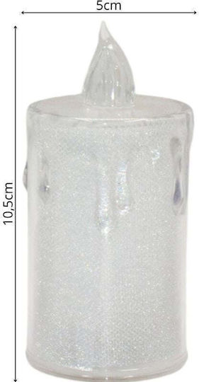 Lumânare Decorativă 10.5 Cm Transparent Alb Cald 1 Led Alb