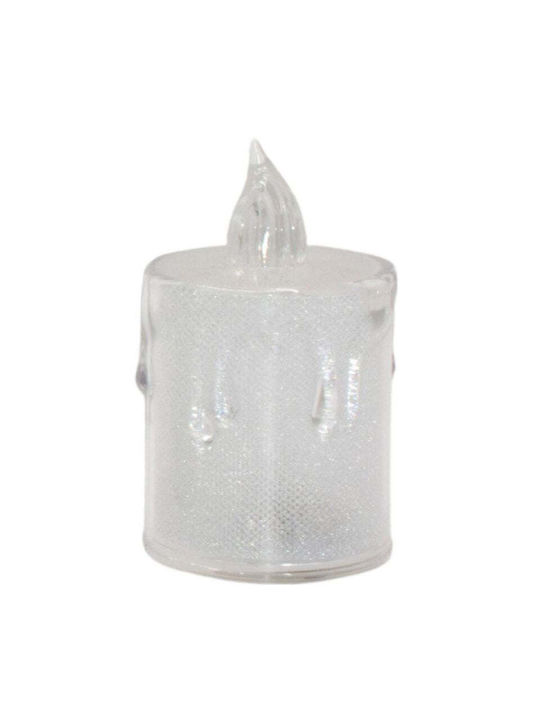 Decorative Candle 3 Pcs Transparent Warm White 1 Led White