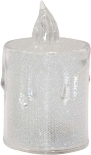 Lumânare Decorativă 3 Bucăți Transparent Alb Cald 1 Led Alb