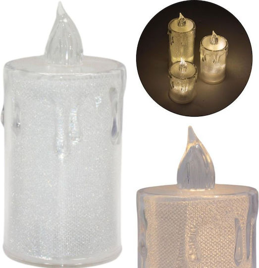 Lumânare Decorativă 10.5 Cm Transparent Alb Cald 1 Led Alb