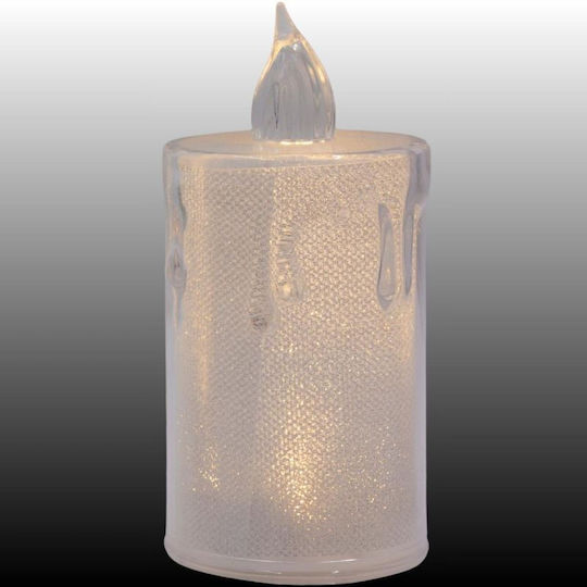Lumânare Decorativă 10.5 Cm Transparent Alb Cald 1 Led Alb