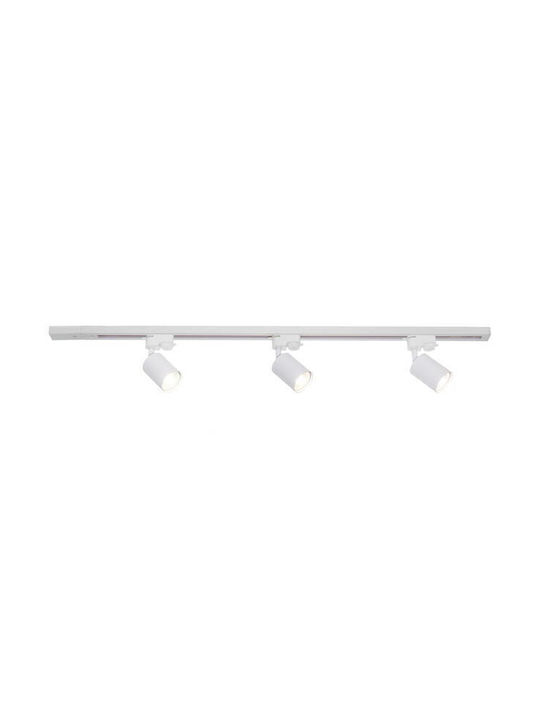 Sistem Complet de Șină Osram Elemental 4099854599996 3 Spoturi Gu10 Max 6 W Led 1 Șină 1 M Lungime Material Metal Alb