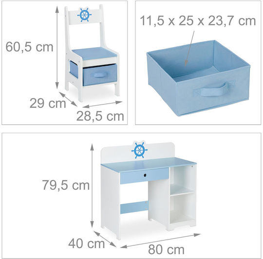 Kinder Schreibtisch Blau Relaxdays