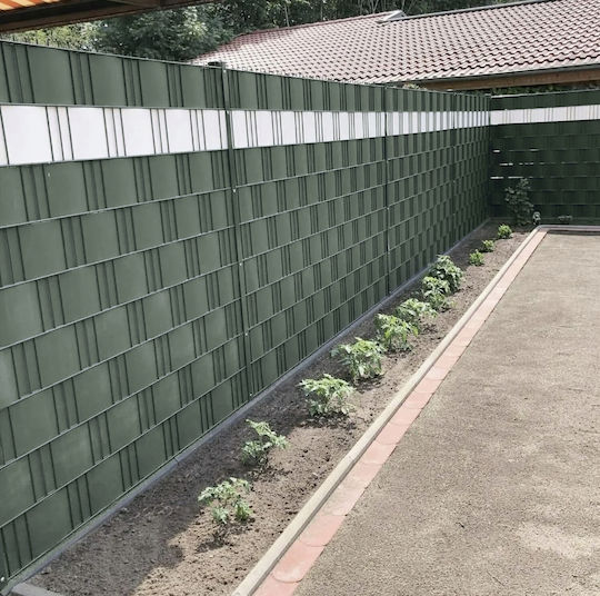 Set Benzi Decorative Gard Împrejmuire Zola 25 Cleme Durabil Pvc 450g/m2 19 X 3500 Cm Verde