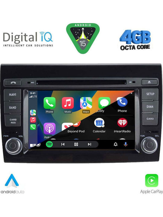 Digital IQ Car Audio System for Fiat Bravo 2007-2019 Bluetooth USB WiFi GPS Apple CarPlay Android Auto with 7" Touch Screen