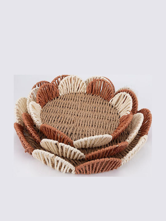 Tavă Decorativă Împletită Rotundă 3 Bucăți