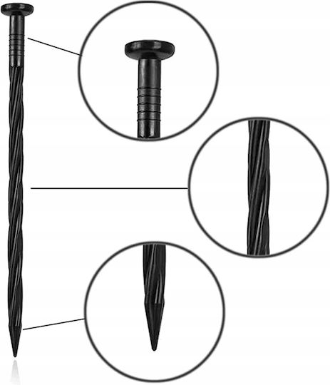 Set Gardă Viu De Grădină 30 Ancore Incluse Polipropilenă Lățime 5 Cm Lungime 10 M Negru
