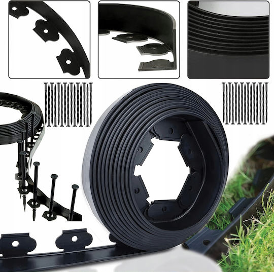Set Gardă Viu De Grădină 30 Ancore Incluse Polipropilenă Lățime 5 Cm Lungime 10 M Negru