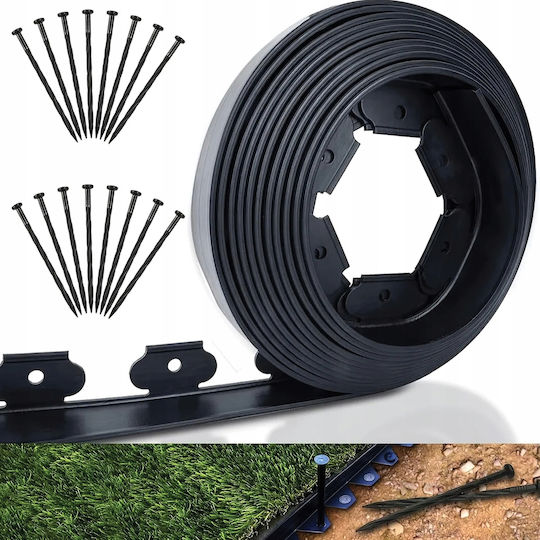 Set Gardă Viu De Grădină 30 Ancore Incluse Polipropilenă Lățime 5 Cm Lungime 10 M Negru