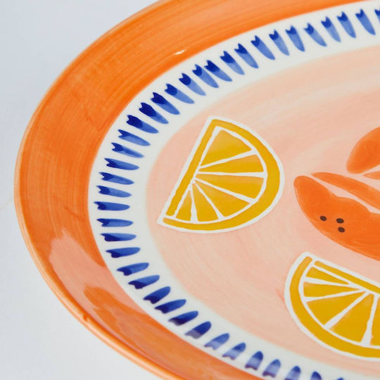 Butlers Coral Coast Servierplatte Oval Keramik Orange 34x25cm
