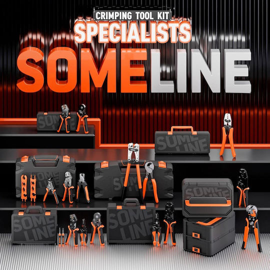 Cleste Sertizat Patrat Someline 1415 Pentru Papuci Izolați 0.25-10 Mm² 24 Tipuri Reglare Automată Mecanism Cu Clichet Profesional Fălci Pătrate Forță Reglabilă Mâner Din Nylon Cupru Cositorit În Cutie De Depozitare Transport