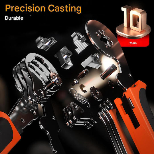 Cleste Sertizat Patrat Someline 1415 Pentru Papuci Izolați 0.25-10 Mm² 24 Tipuri Reglare Automată Mecanism Cu Clichet Profesional Fălci Pătrate Forță Reglabilă Mâner Din Nylon Cupru Cositorit În Cutie De Depozitare Transport