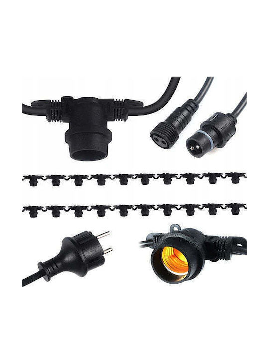 Garland 10 Light Sources 10m 10xe27 Black Ip65