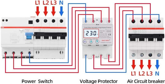 Three-phase Digital Voltage Protection Relay Sinotimer 1-63a Stvp-936-63a Automatic Recovery