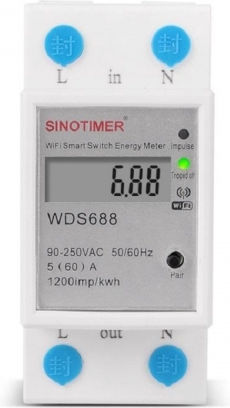 Еднофазен Превключвател Sinotimer Wds688 5-60A 230V Смарт WiFi Управление От Многофункционално Мобилно Приложение