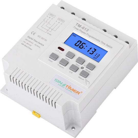 Three-phase Digital Relay Timer Sinotimer Timer Switch Programmable 380v 16a Tm613