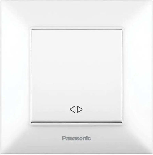 Panasonic Χωνευτός Διακόπτης Τοίχου με Πλαίσιο Λευκός
