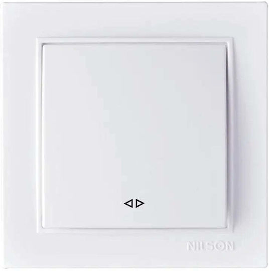 Nilson Comutator De Perete Electric Încastrat Cu Ramă Comutator De Perete Electric Alb