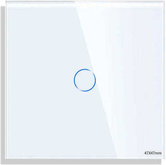 Small Glass Panel Single Deviator Switch White Luxon