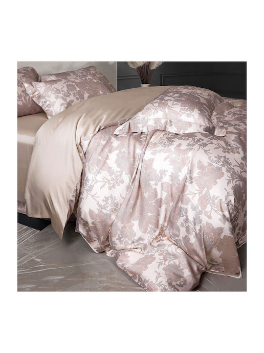 Rythmos Duvet Cover Set 240x260cm Super Double with 2 Pillowcases Empere Pink