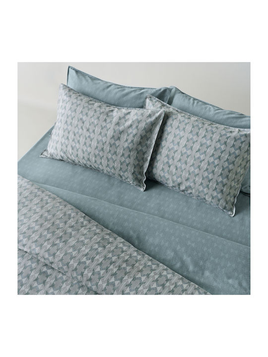 Kentia Set Duvet Cover Cotton Satin 220x240cm Double with 2 Pillowcases Artisan Kentia