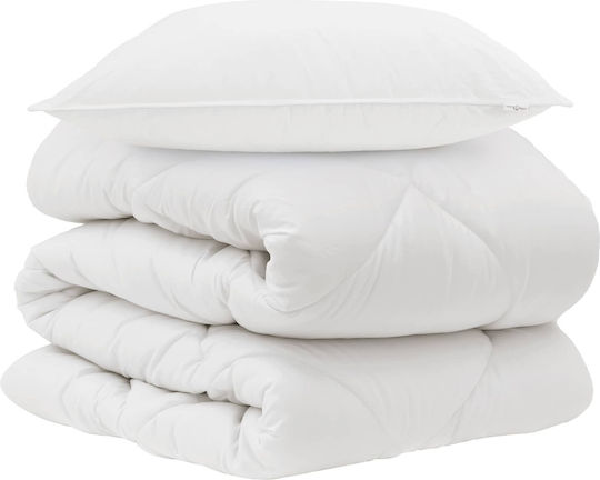 vidaXL Duvet Cover Set Single with Pillowcase 135x200 White