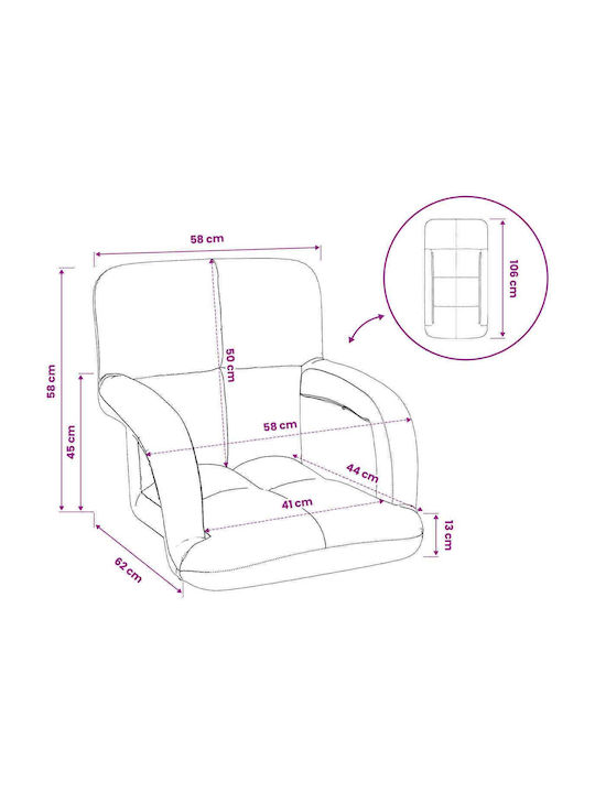 Multifunctional Bean Bag Chair Black 58x62x58cm