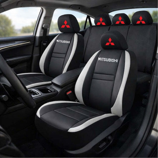 Universelle Autositzbezüge Satz Hlx4 Kompatibel Mitsubishi – Schwarz Grau