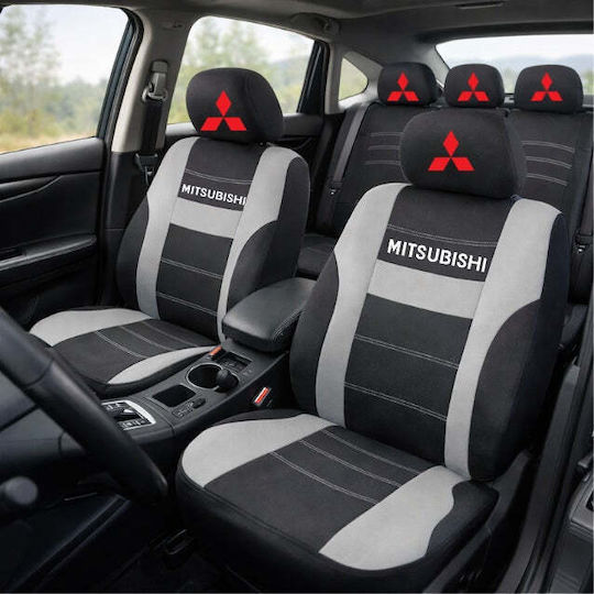 Universal Seat Covers Set Hlx2 Compatible Mitsubishi – Black Grey