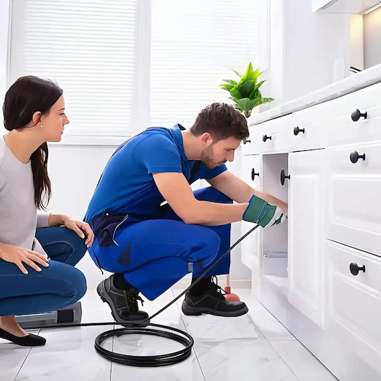 Furtun Desfundare Țevi Zola 15 M 160 Bar 4 Adaptoare Compatibil Cu Aparat De Spălat Cu Presiune Pvc Negru