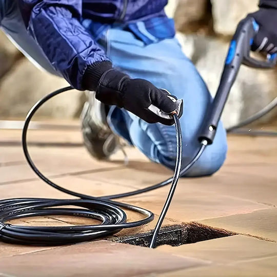 Furtun Desfundare Țevi Zola 15 M 160 Bar 4 Adaptoare Compatibil Cu Aparat De Spălat Cu Presiune Pvc Negru