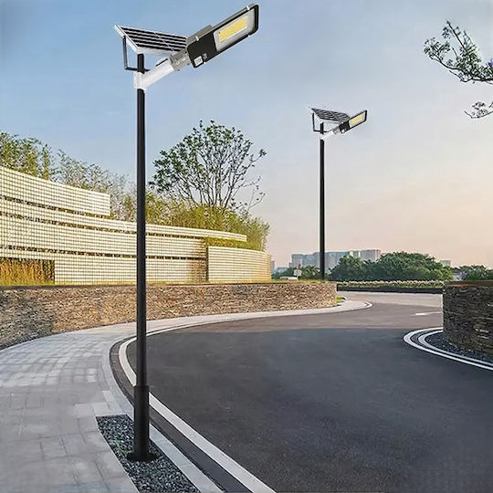 Lampă Solară de Stradă 300W 4200lm Alb Cald 3000K cu Senzor de Mișcare Fotocelulă și Telecomandă IP67 35x29cm